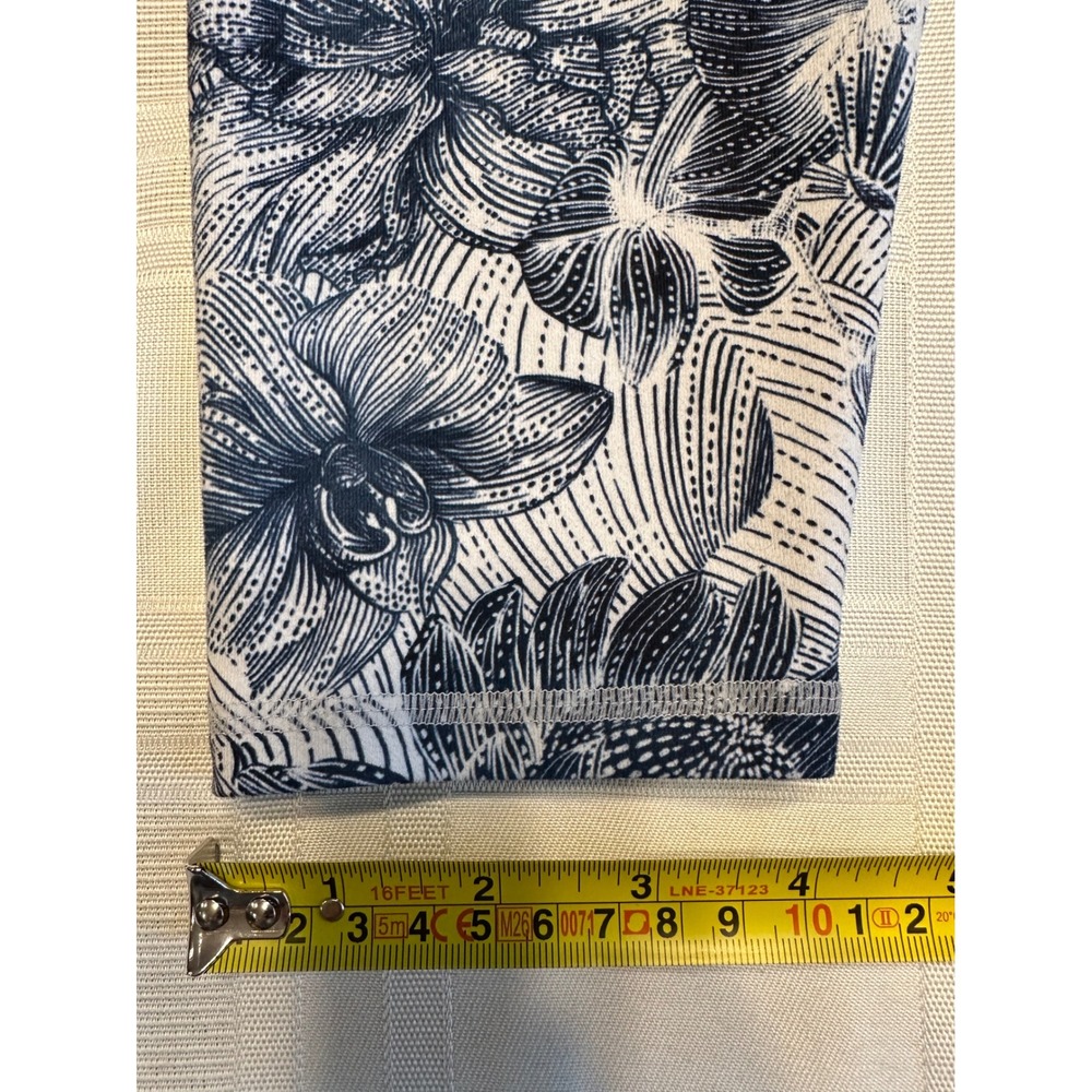 Fabletics Leggings Women L Navy Blue Powerhold Floral Sketch Activewear Bottoms - Picture 2 of 8